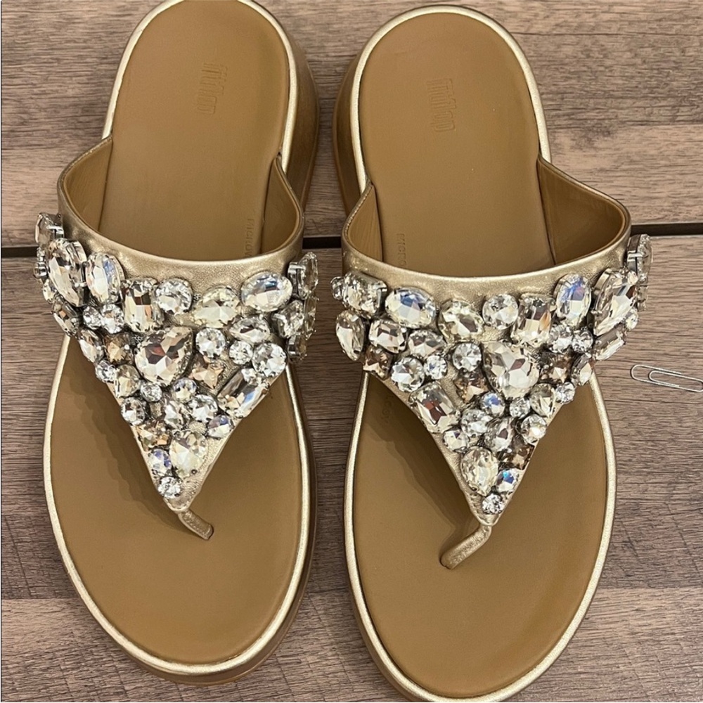 Embellished Gold Sandals